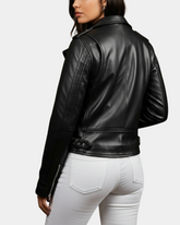Women Leather Biker Brando Jacket Kate Nova Black